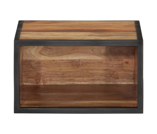 Mesita de noche de pared madera maciza acacia 35x35x20 cm