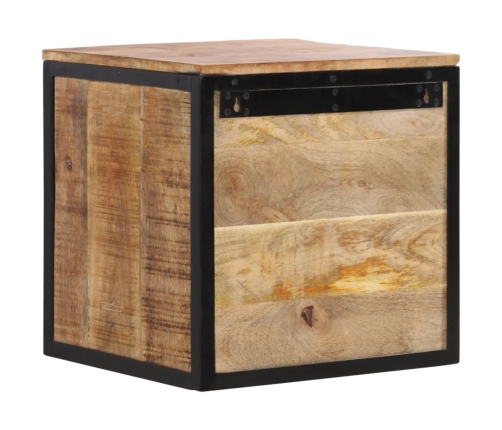 Mesita de noche madera maciza de mango 40x35x40 cm