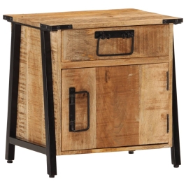 Mesita de noche madera maciza de mango 40x30x42 cm