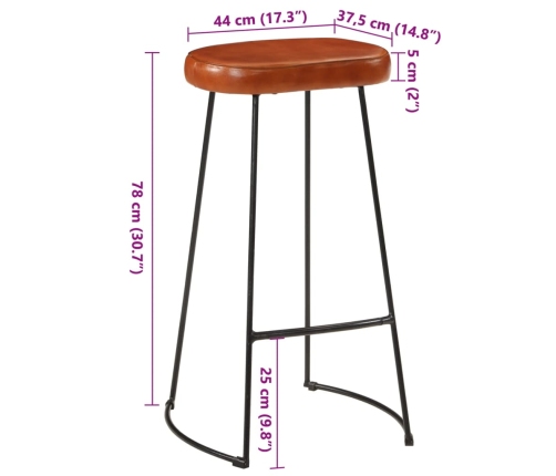 Taburetes de bar Gavin 2 uds 44x37,5x78 cm