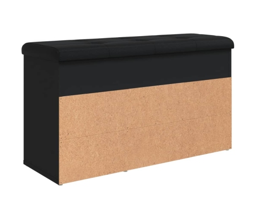 Banco zapatero madera de ingeniería negro 82x32x45,5 cm