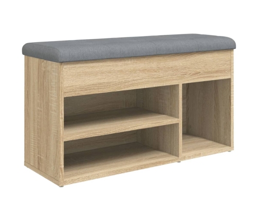 Banco zapatero madera de ingeniería roble Sonoma 82x32x45,5 cm