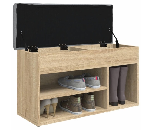 Banco zapatero madera de ingeniería roble Sonoma 82x32x45,5 cm