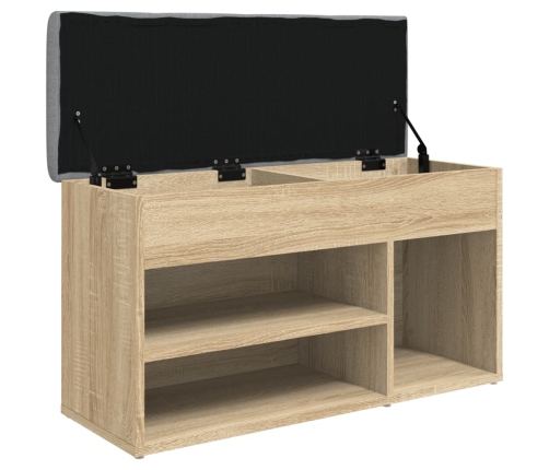 Banco zapatero madera de ingeniería roble Sonoma 82x32x45,5 cm