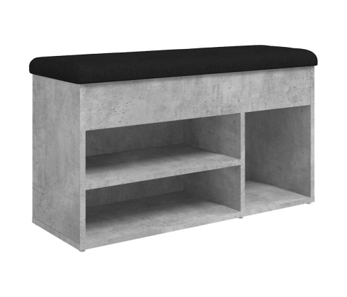 Banco zapatero madera de ingeniería gris hormigón 82x32x45,5 cm