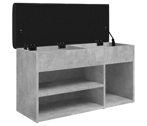 Banco zapatero madera de ingeniería gris hormigón 82x32x45,5 cm