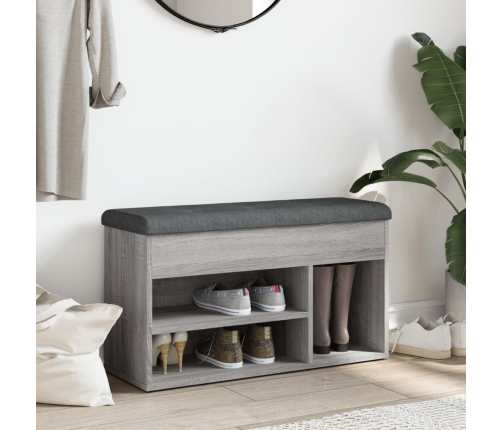 Banco zapatero madera de ingeniería gris Sonoma 82x32x45,5 cm