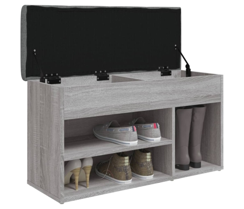 Banco zapatero madera de ingeniería gris Sonoma 82x32x45,5 cm