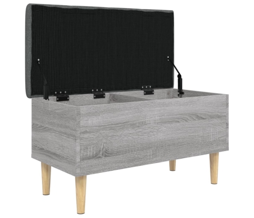 Banco con almacenaje madera ingeniería gris Sonoma 82x42x46 cm