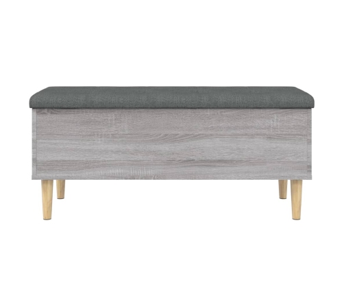 Banco con almacenaje madera ingeniería gris Sonoma 102x42x46 cm