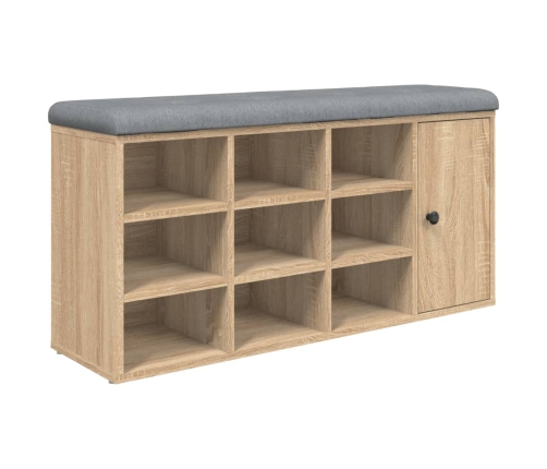 Banco zapatero madera de ingeniería roble Sonoma 102x32x50 cm