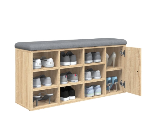 Banco zapatero madera de ingeniería roble Sonoma 102x32x50 cm