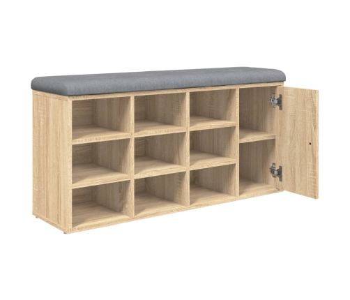 Banco zapatero madera de ingeniería roble Sonoma 102x32x50 cm