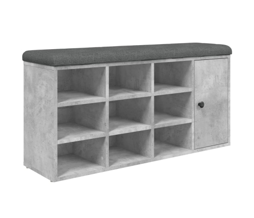 Banco zapatero madera de ingeniería gris hormigón 102x32x50 cm