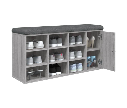 Banco zapatero madera de ingeniería gris Sonoma 102x32x50 cm