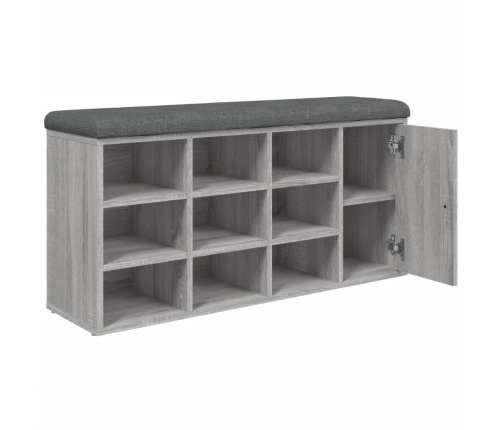 Banco zapatero madera de ingeniería gris Sonoma 102x32x50 cm