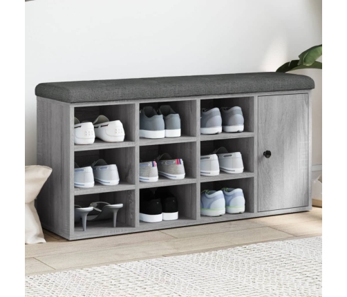 Banco zapatero madera de ingeniería gris Sonoma 102x32x50 cm