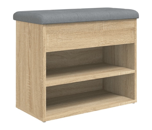 Banco zapatero madera de ingeniería roble Sonoma 62x32x50 cm