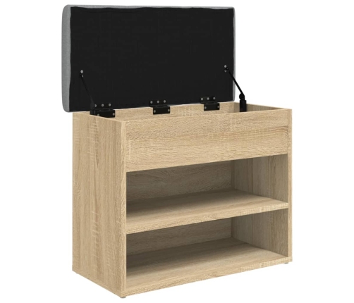 Banco zapatero madera de ingeniería roble Sonoma 62x32x50 cm