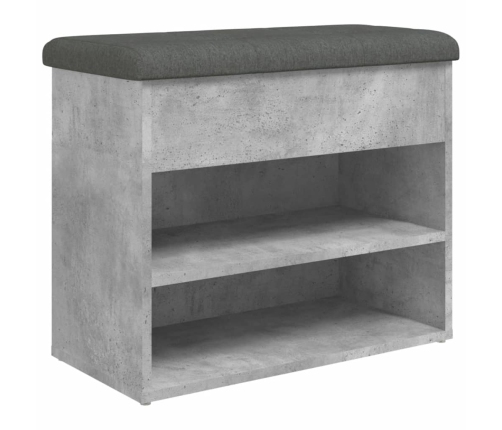 Banco zapatero madera de ingeniería gris hormigón 62x32x50 cm