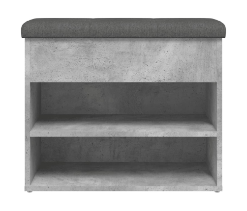 Banco zapatero madera de ingeniería gris hormigón 62x32x50 cm