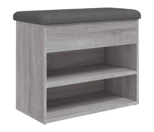 Banco zapatero madera de ingeniería gris Sonoma 62x32x50 cm