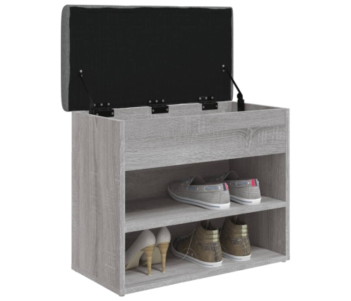 Banco zapatero madera de ingeniería gris Sonoma 62x32x50 cm