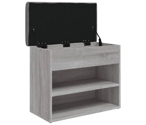 Banco zapatero madera de ingeniería gris Sonoma 62x32x50 cm