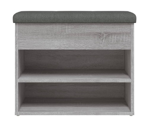 Banco zapatero madera de ingeniería gris Sonoma 62x32x50 cm