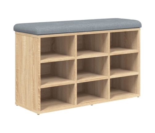 Banco zapatero madera de ingeniería roble Sonoma 82x32x50 cm