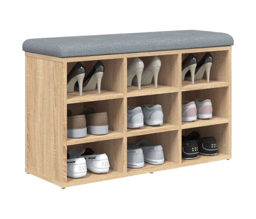 Banco zapatero madera de ingeniería roble Sonoma 82x32x50 cm