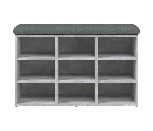 Banco zapatero madera de ingeniería gris hormigón 82x32x50 cm