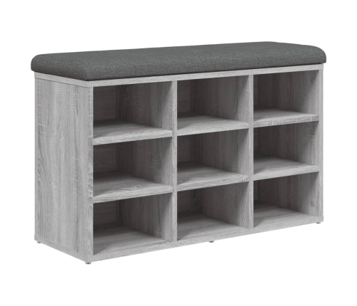 Banco zapatero madera de ingeniería gris Sonoma 82x32x50 cm