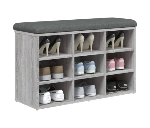 Banco zapatero madera de ingeniería gris Sonoma 82x32x50 cm