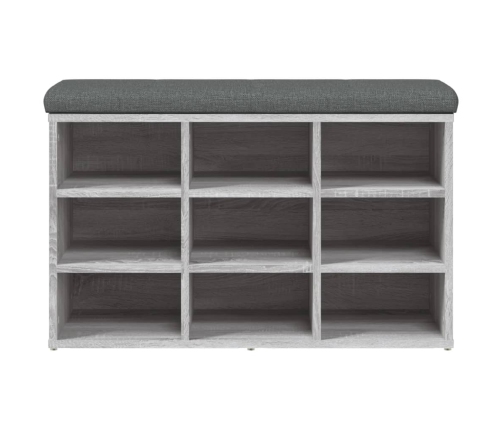 Banco zapatero madera de ingeniería gris Sonoma 82x32x50 cm