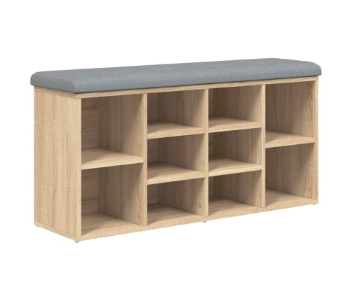 Banco zapatero madera de ingeniería roble Sonoma 102x32x50 cm