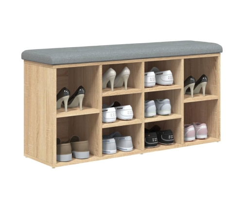 Banco zapatero madera de ingeniería roble Sonoma 102x32x50 cm