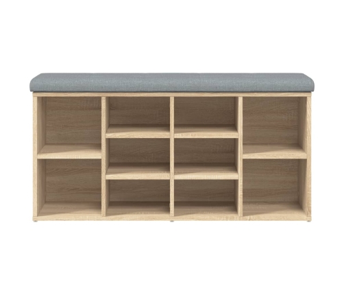 Banco zapatero madera de ingeniería roble Sonoma 102x32x50 cm