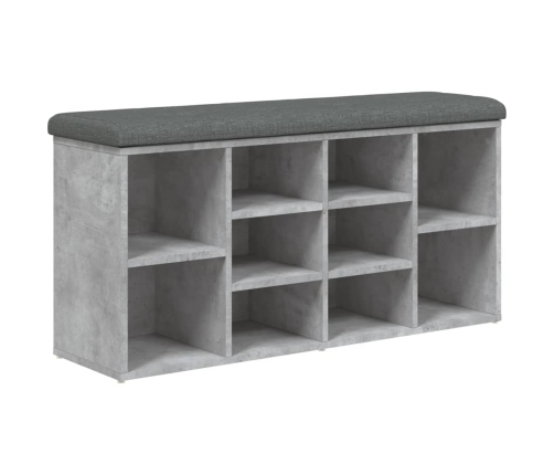 Banco zapatero madera de ingeniería gris hormigón 102x32x50 cm