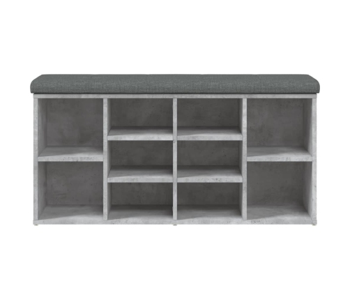 Banco zapatero madera de ingeniería gris hormigón 102x32x50 cm