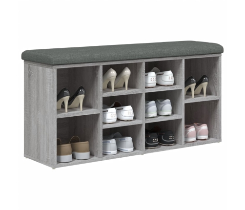 Banco zapatero madera de ingeniería gris Sonoma 102x32x50 cm