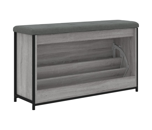 Banco zapatero con cajón abatible gris Sonoma 102x32x56 cm