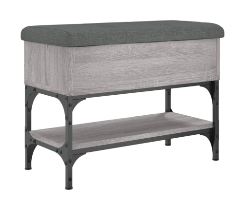 Banco zapatero madera de ingeniería gris Sonoma 62x32x45 cm