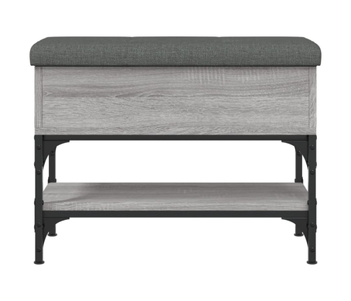 Banco zapatero madera de ingeniería gris Sonoma 62x32x45 cm