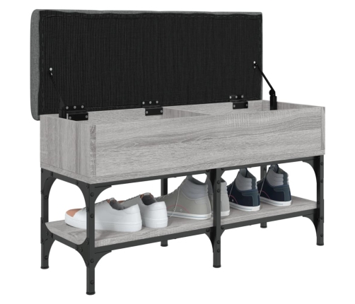 Banco zapatero madera de ingeniería gris Sonoma 82x32x45 cm