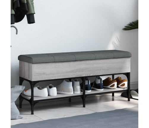 Banco zapatero madera de ingeniería gris Sonoma 102x32x45 cm