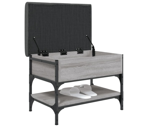 Banco zapatero madera de ingeniería gris Sonoma 62x42x45 cm