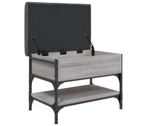 Banco zapatero madera de ingeniería gris Sonoma 62x42x45 cm