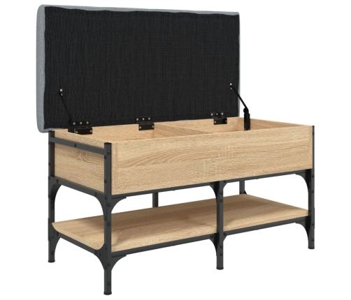 Banco zapatero madera de ingeniería roble Sonoma 82x42x45 cm