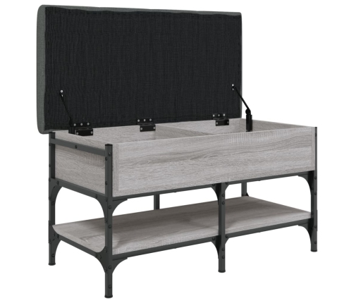 Banco zapatero madera de ingeniería gris Sonoma 82x42x45 cm